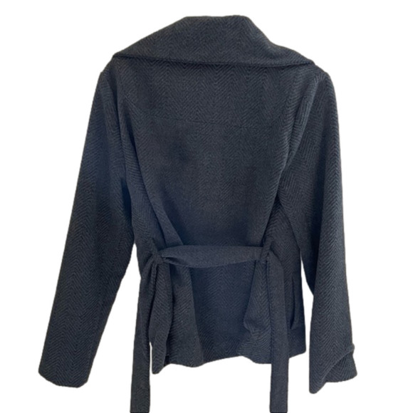 🎀 Costa Blanca, Cape/Poncho style PeaCoat, 1 button closure with belt, Size 8 - Picture 2 of 6